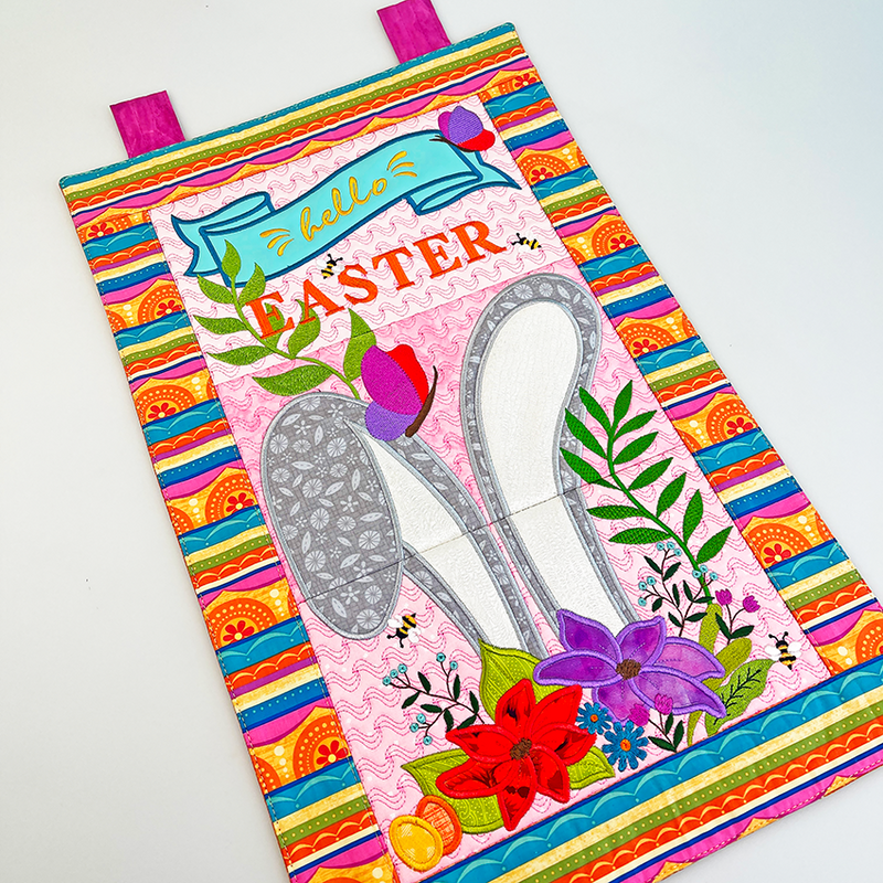 Hello Easter Hanger 5x7 6x10 7x12 In the hoop machine embroidery designs