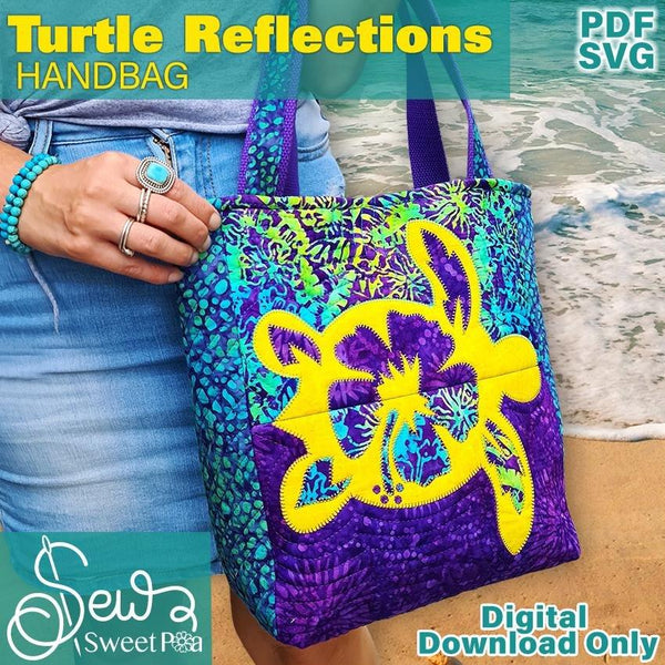 Turtle Reflections Applique and Handbag Pattern - Sweet Pea Australia In the hoop machine embroidery designs. in the hoop project, in the hoop embroidery designs, craft in the hoop project, diy in the hoop project, diy craft in the hoop project, in the hoop embroidery patterns, design in the hoop patterns, embroidery designs for in the hoop embroidery projects, best in the hoop machine embroidery designs perfect for all hoops and embroidery machines